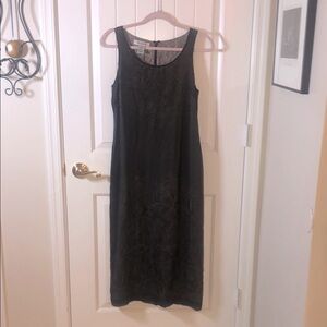 Alfani Chocolate Brown 100% Silk Sleeveless Midi Dress